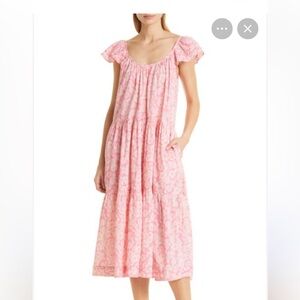 THE GREAT Plumeria cotton midi dress EUC